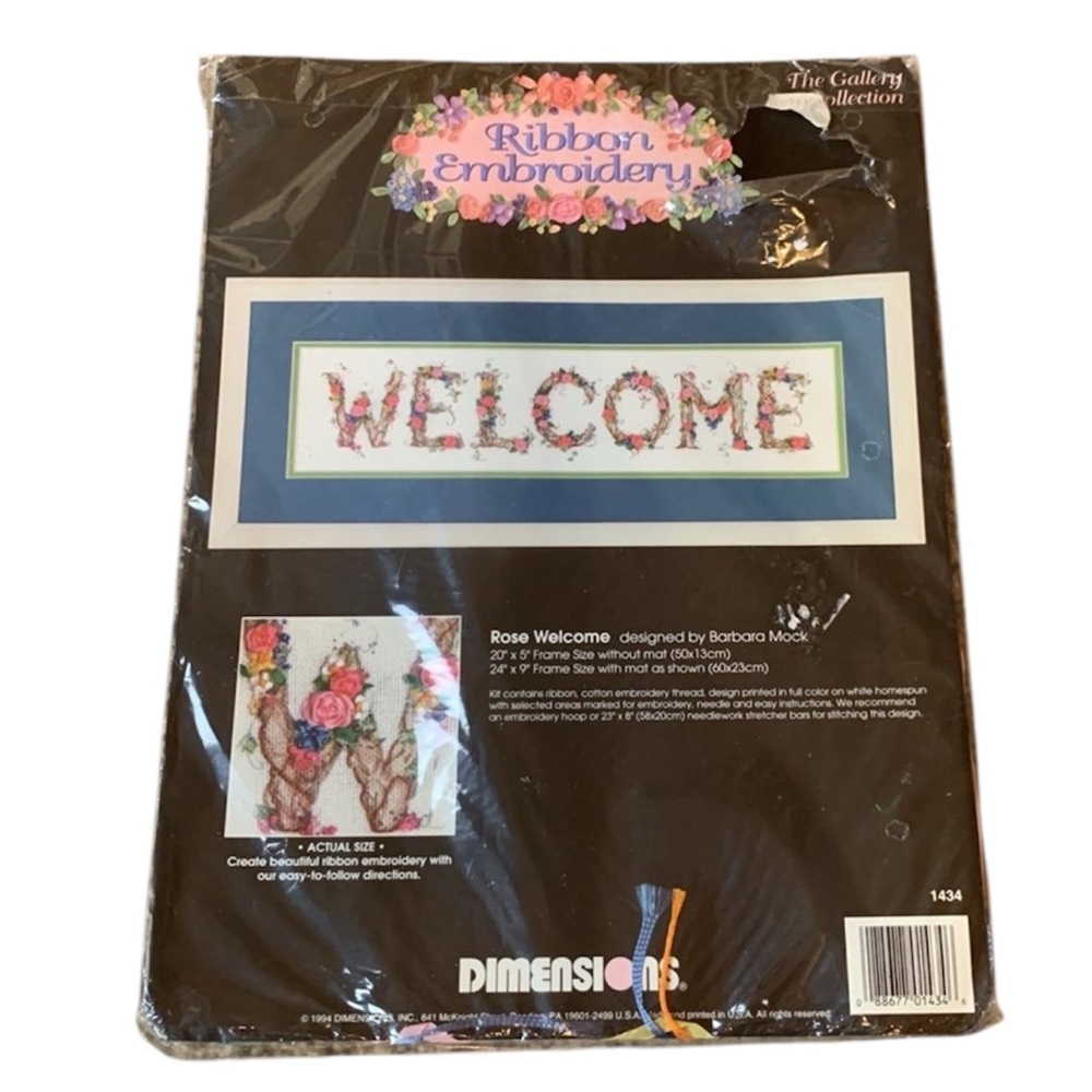 Vintage Dimensions ribbon embroidery kit Welcome New
